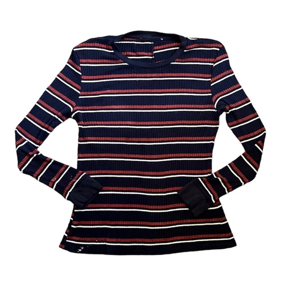 FRAME 70’s Long Sleeve in Fall Navy Multi - Picture 1 of 8